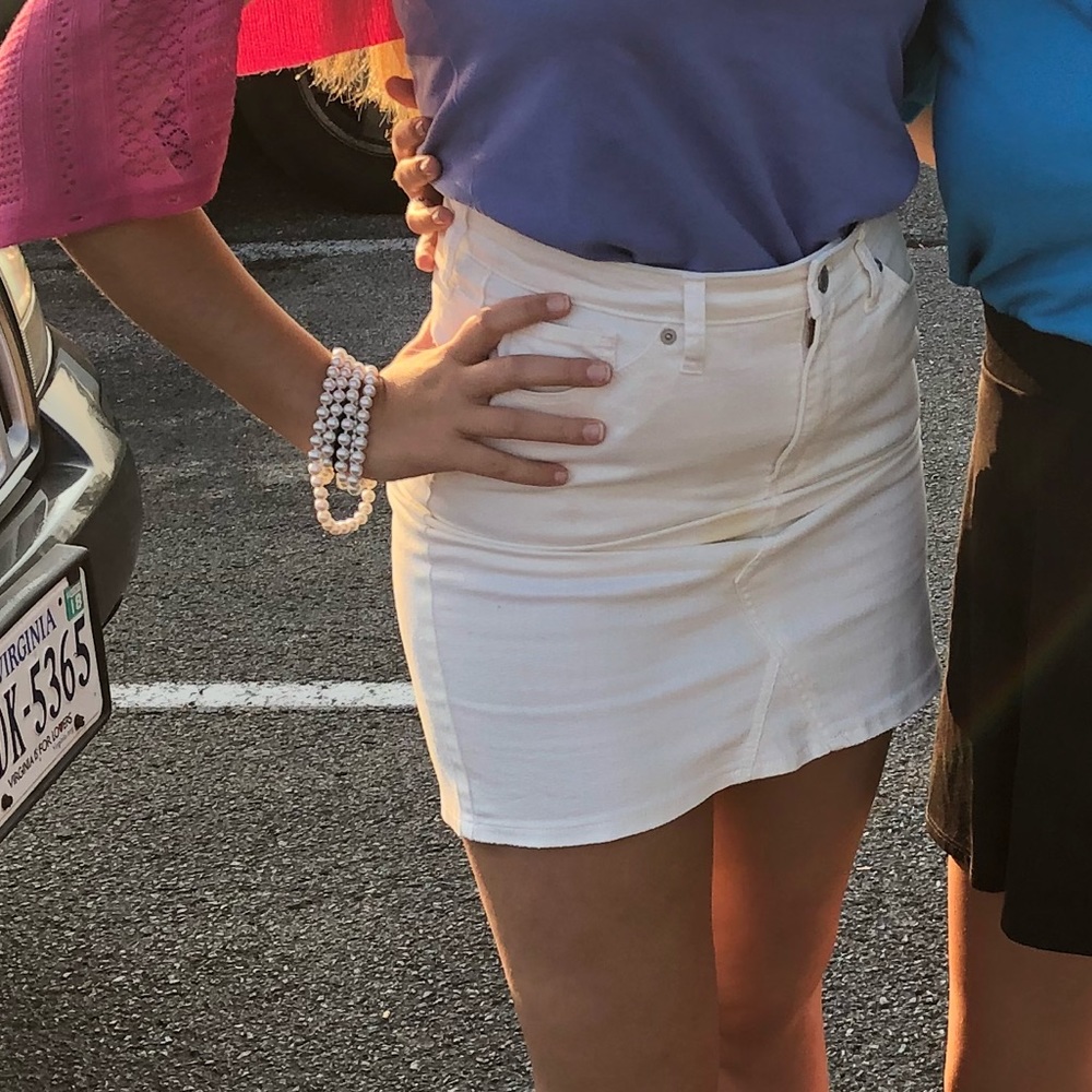 White jean skirt